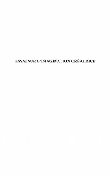 Produktbild: Essai sur l'imagination creatrice