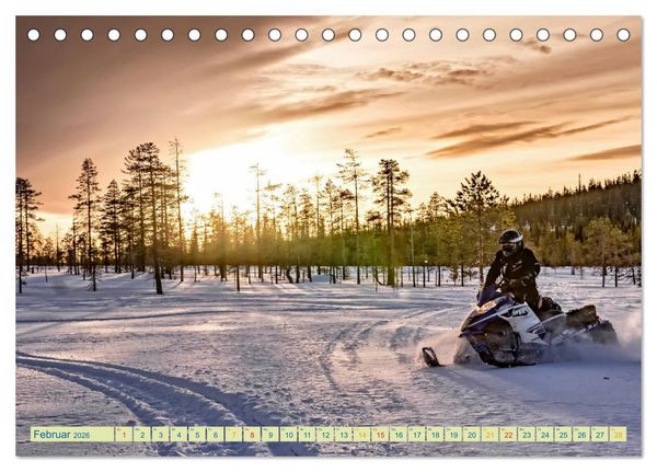 Produktbild: Schneemobil - so cool (Tischkalender 2026 DIN A5 quer), CALVENDO Monatskalender
