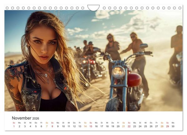 Produktbild: Frauen Power Motorrad (Wandkalender 2026 DIN A4 quer), CALVENDO Monatskalender