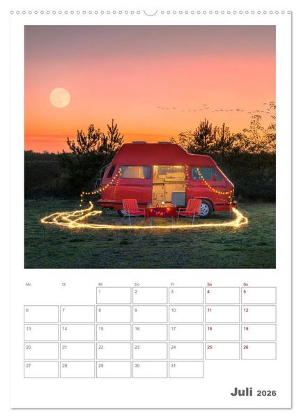 Produktbild: Camper Tr&auml;ume Urlaub auf vier R&auml;dern (hochwertiger Premium Wandkalender 2026 DIN A2 hoch), Kunstdruck in Hochglanz