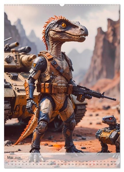 Produktbild: Jurassic Alltag - Dinos &uuml;berall (hochwertiger Premium Wandkalender 2026 DIN A2 hoch), Kunstdruck in Hochglanz