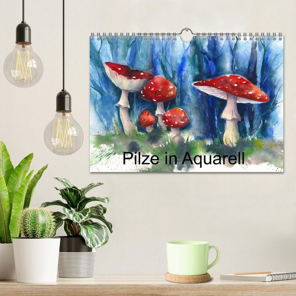 Produktbild: Pilze in Aquarell (Wandkalender 2026 DIN A4 quer), CALVENDO Monatskalender