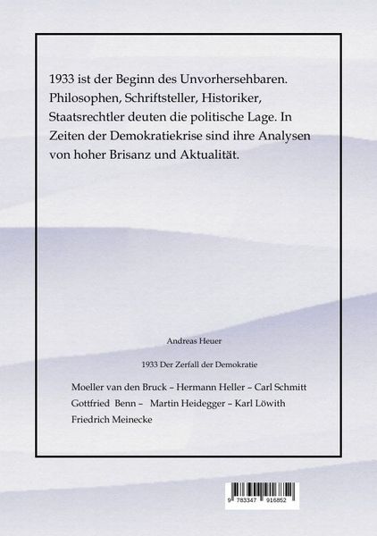 Produktbild: 1933 Der Zerfall der Demokratie