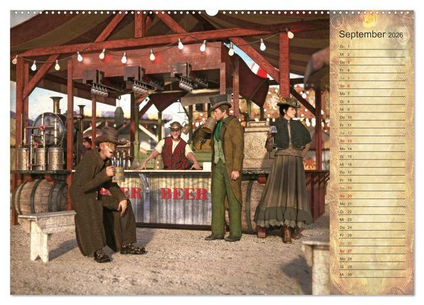Produktbild: Steampunk Carnival (hochwertiger Premium Wandkalender 2026 DIN A2 quer), Kunstdruck in Hochglanz