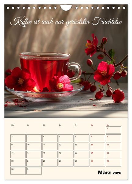 Produktbild: Du, mein geliebter Tee (Wandkalender 2026 DIN A4 hoch), CALVENDO Monatskalender