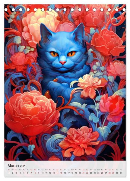 Produktbild: Feline Zen (Desk Calendar 2026 DIN A5 portrait), CALVENDO 12 Month DeskCalendar