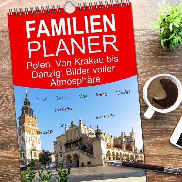 Produktbild: Familienplaner 2026 - Polen. Von Krakau bis Danzig: Bilder voller Atmosph&auml;re mit 5 Spalten (Wandkalender, 21 x 45 cm) CALVENDO