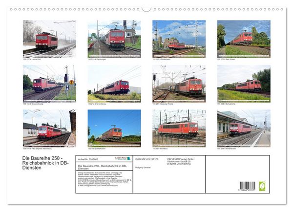 Produktbild: Die Baureihe 250 - Reichsbahnlok in DB-Diensten (Wandkalender 2026 DIN A2 quer), CALVENDO Monatskalender