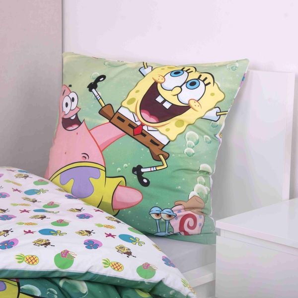 Produktbild: SpongeBob 4475206050 - Bettw&auml;sche, 80x80 cm + 135x200 cm, 100% Baumwolle