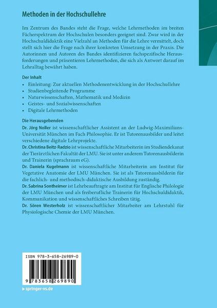 Produktbild: Methoden in der Hochschullehre