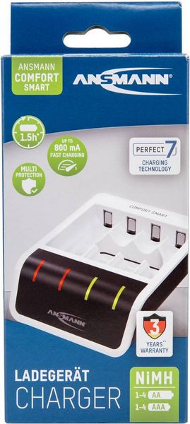 Produktbild: Ansmann Comfort Smart Rundzellen-Ladeger&auml;t NiMH Micro (AAA), Mignon (AA)