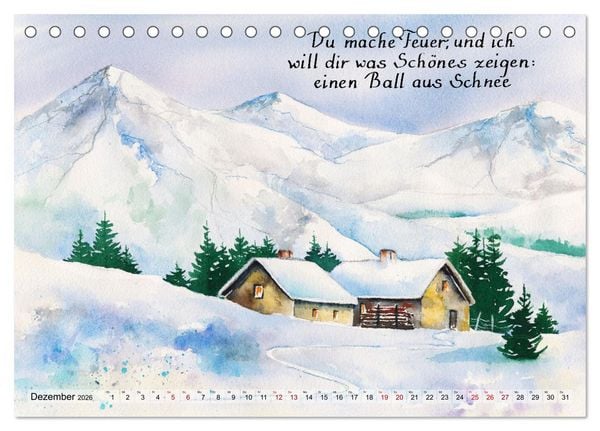 Produktbild: Aquarelle und Haiku von Basho (Tischkalender 2026 DIN A5 quer), CALVENDO Monatskalender