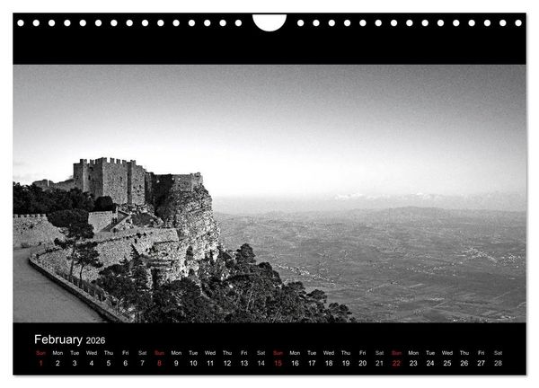 Produktbild: Black and White Sicily (Wall Calendar 2026 DIN A4 landscape), CALVENDO 12 Month Wall Calendar