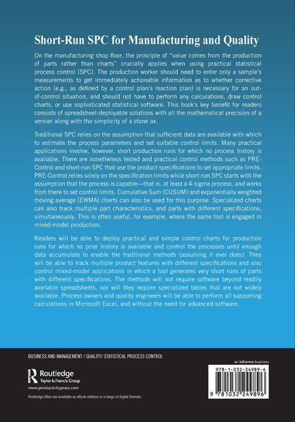 Produktbild: Short-Run SPC for Manufacturing and Quality Professionals