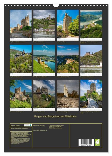 Produktbild: Burgen und Burgruinen am Mittelrhein (Wandkalender 2026 DIN A3 hoch), CALVENDO Monatskalender