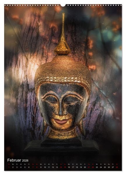 Produktbild: Die Welt mit Buddha (hochwertiger Premium Wandkalender 2026 DIN A2 hoch), Kunstdruck in Hochglanz