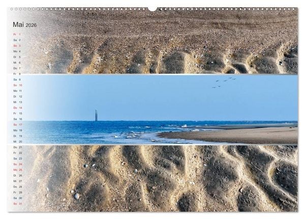 Produktbild: K&uuml;stenstreifen an der Nordsee (hochwertiger Premium Wandkalender 2026 DIN A2 quer), Kunstdruck in Hochglanz