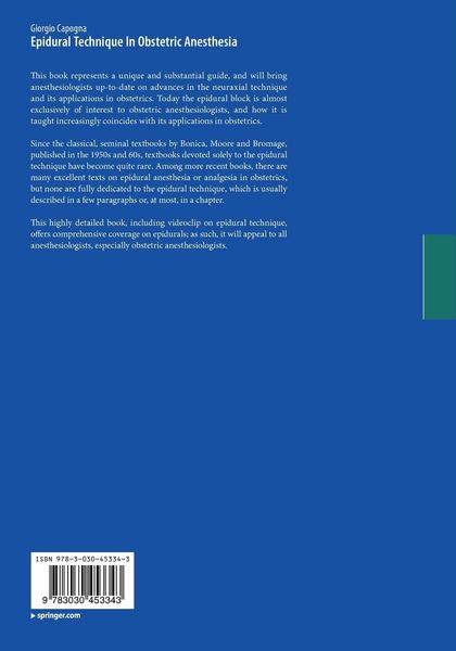 Produktbild: Epidural Technique In Obstetric Anesthesia