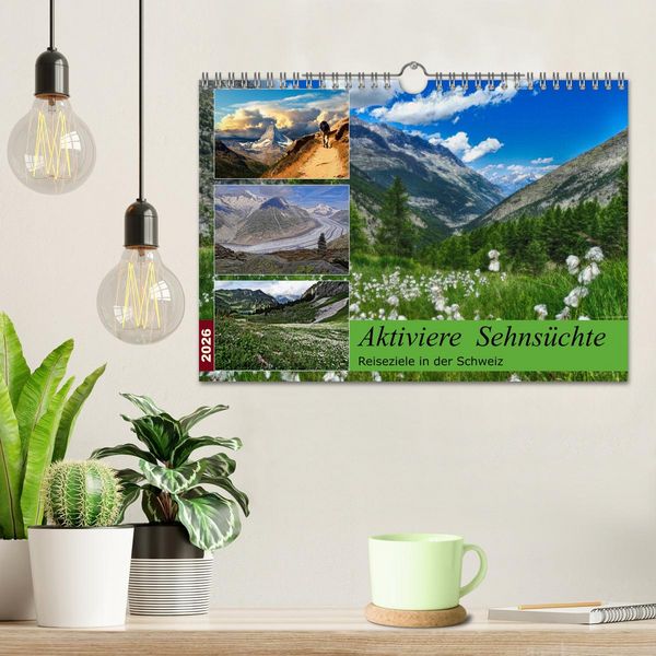 Produktbild: Aktiviere Sehns&uuml;chte Reiseziele in der Schweiz (Wandkalender 2026 DIN A4 quer), CALVENDO Monatskalender