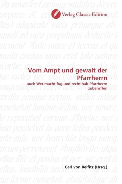 Produktbild: Vom Ampt und gewalt der Pfarrherrn