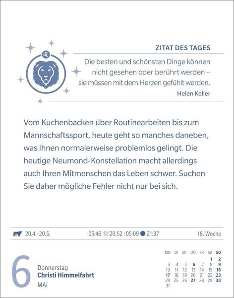 Produktbild: L&ouml;we Sternzeichenkalender 2027 - Tagesabrei&szlig;kalender - Ihr Horoskop f&uuml;r jeden Tag