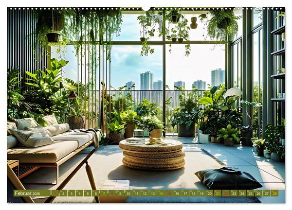 Produktbild: Urban Jungle - wohnen mit Pflanzen (Wandkalender 2026 DIN A2 quer), CALVENDO Monatskalender