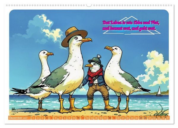 Produktbild: Norddeutsch Cool - Comic (hochwertiger Premium Wandkalender 2027 DIN A2 quer), Kunstdruck in Hochglanz