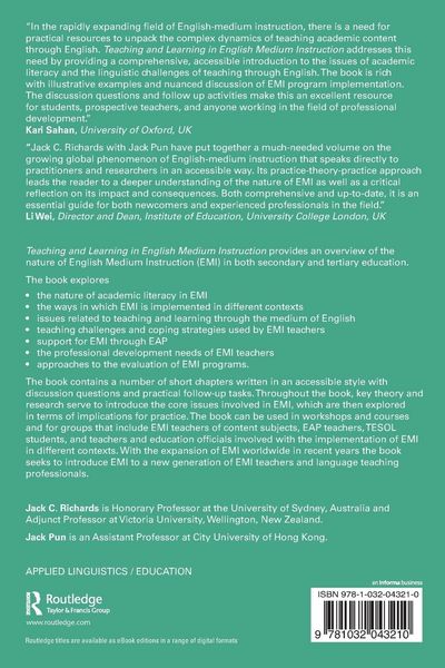 Produktbild: Teaching and Learning in English Medium Instruction