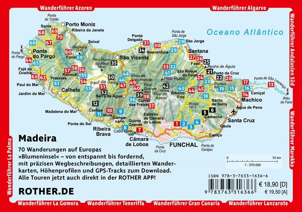 Produktbild: ROTHER Wanderf&uuml;hrer Madeira. 70 Touren auf Europas &raquo;Blumeninsel&laquo; - die sch&ouml;nsten Levada- und Bergwanderungen