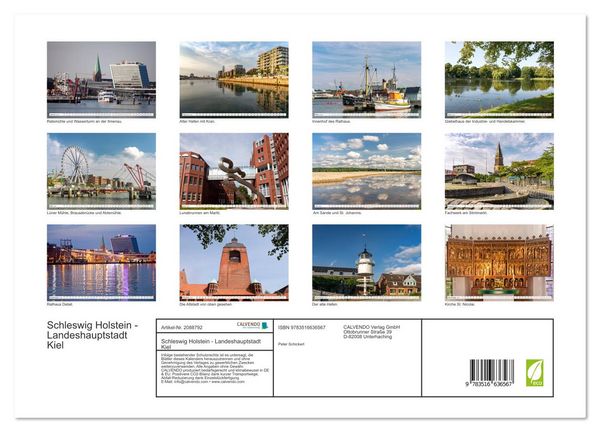 Produktbild: Schleswig Holstein - Landeshauptstadt Kiel (hochwertiger Premium Wandkalender 2026 DIN A2 quer), Kunstdruck in Hochglanz