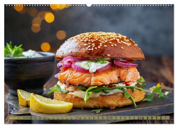 Produktbild: Unsere Burger Deluxe (Wandkalender 2026 DIN A2 quer), CALVENDO Monatskalender