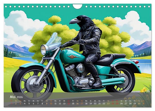 Produktbild: Tierische Motorradfahrer (Wandkalender 2026 DIN A4 quer), CALVENDO Monatskalender