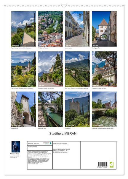 Produktbild: Stadtherz MERAN (Wandkalender 2026 DIN A2 hoch), CALVENDO Monatskalender