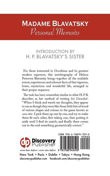 Produktbild: Madame Blavatsky, Personal Memoirs