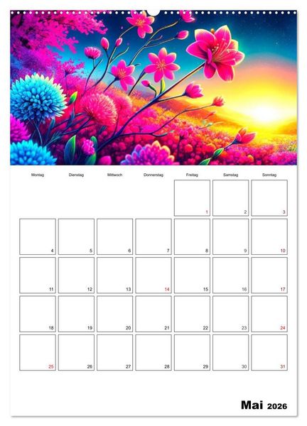 Produktbild: Neonlicht Familienplaner (Wandkalender 2026 DIN A2 hoch), CALVENDO Monatskalender