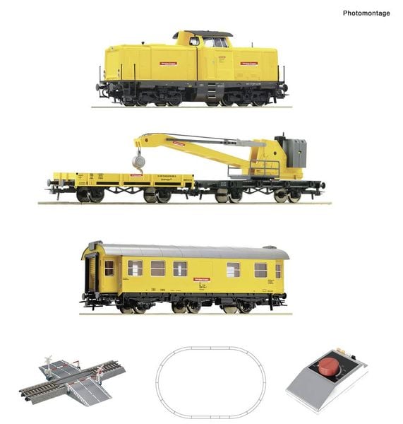 Roco 5100002 H0 Analog Start Set: Diesellokomotive BR 212 mit Kranzug der DB