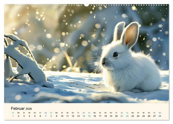 Produktbild: Tierkinder in Eis und Schnee (Wandkalender 2026 DIN A2 quer), CALVENDO Monatskalender