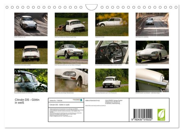Produktbild: Citro&euml;n DS - G&ouml;ttin in wei&szlig; (Wandkalender 2025 DIN A4 quer), CALVENDO Monatskalender