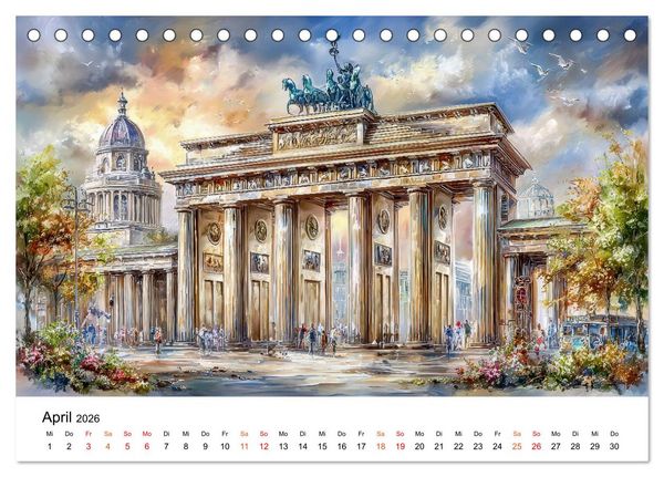 Produktbild: Stadtpoesie in sanften Farben (Tischkalender 2026 DIN A5 quer), CALVENDO Monatskalender