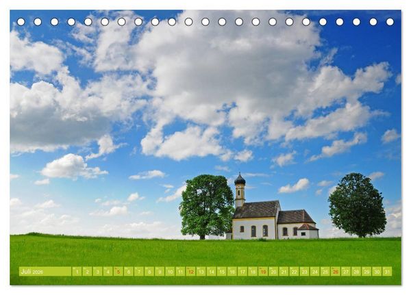 Produktbild: Romantische Kirchen und Kapellen (Tischkalender 2026 DIN A5 quer), CALVENDO Monatskalender