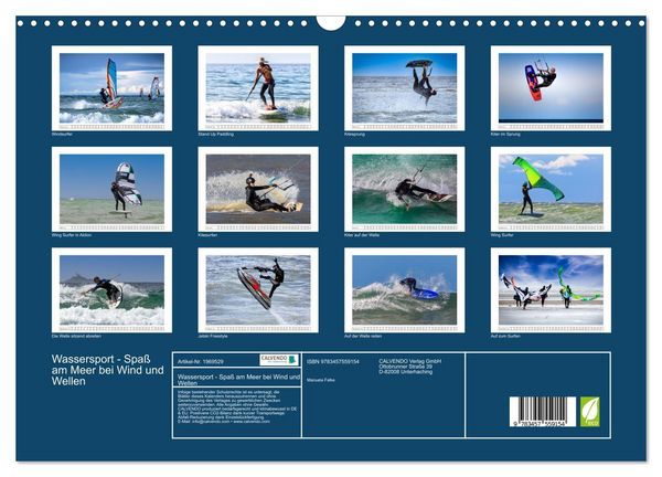 Produktbild: Wassersport - Spa&szlig; am Meer bei Wind und Wellen (Wandkalender 2026 DIN A3 quer), CALVENDO Monatskalender