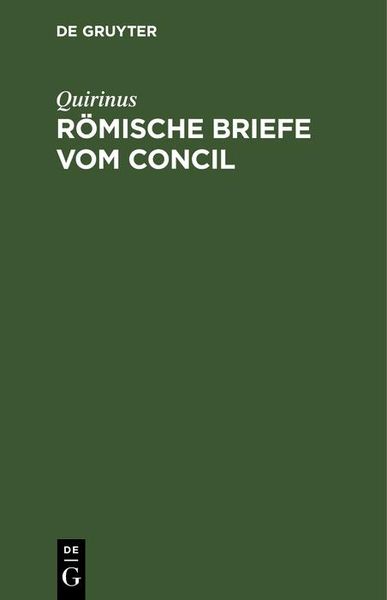 Produktbild: R&ouml;mische Briefe vom Concil