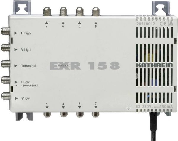 Produktbild: Kathrein EXR 158 SAT Multischalter Eing&auml;nge (Multischalter): 5 (4 SAT/1 terrestrisch) Teilnehmer-Anzahl: 8