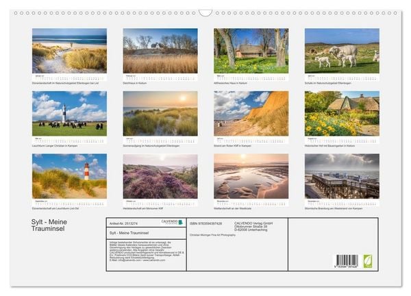 Produktbild: Sylt - Meine Trauminsel (Wandkalender 2027 DIN A2 quer), CALVENDO Monatskalender