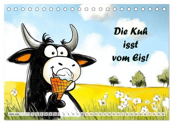 Produktbild: Kuhle Spr&uuml;che (Tischkalender 2026 DIN A5 quer), CALVENDO Monatskalender