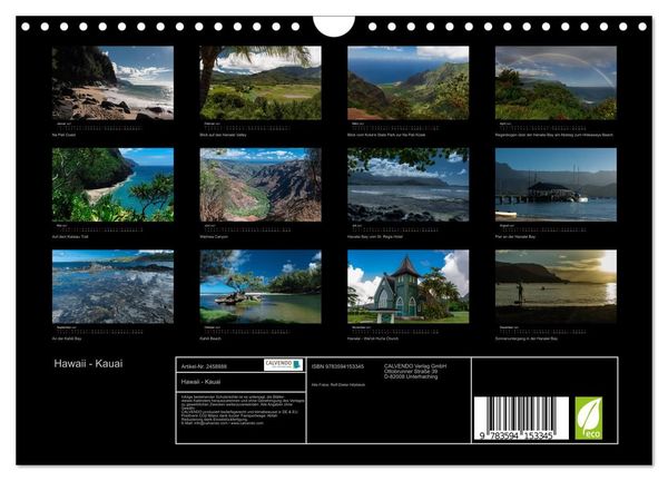 Produktbild: Hawaii - Kauai (Wandkalender 2027 DIN A4 quer), CALVENDO Monatskalender