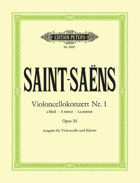 Produktbild: Sa&euml;ns, C: Cello Concerto No. 1 in a Minor Op. 33 (Edition fo