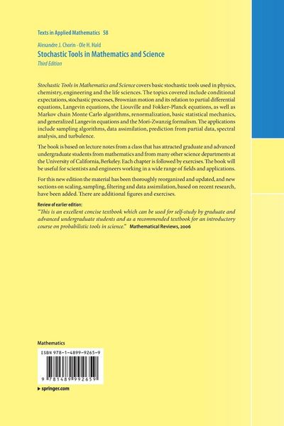 Produktbild: Stochastic Tools in Mathematics and Science