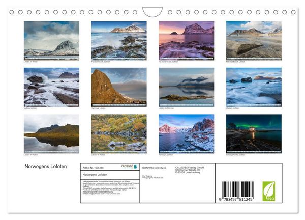 Produktbild: Norwegens Lofoten (Wandkalender 2026 DIN A4 quer), CALVENDO Monatskalender