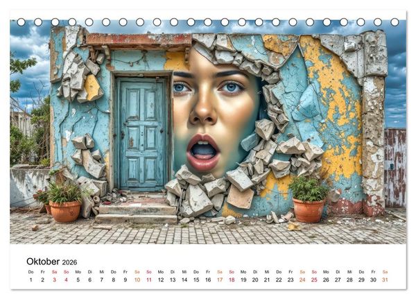 Produktbild: Street Art - Urban Colors (Tischkalender 2026 DIN A5 quer), CALVENDO Monatskalender